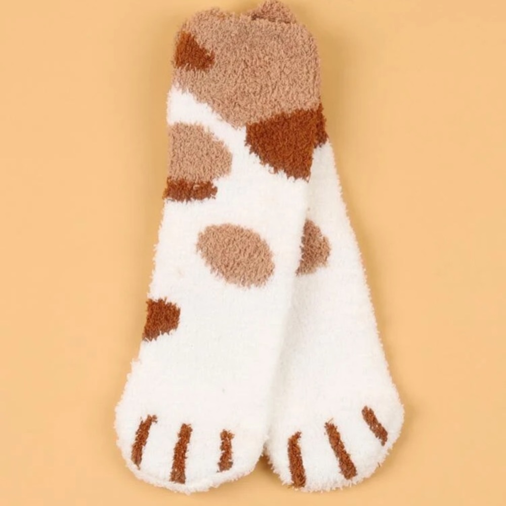New Cat Paw Fluffy Socks Pair